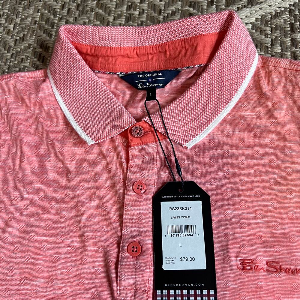 Ben Sherman Polo Shirt sz L - Picture 3 of 6